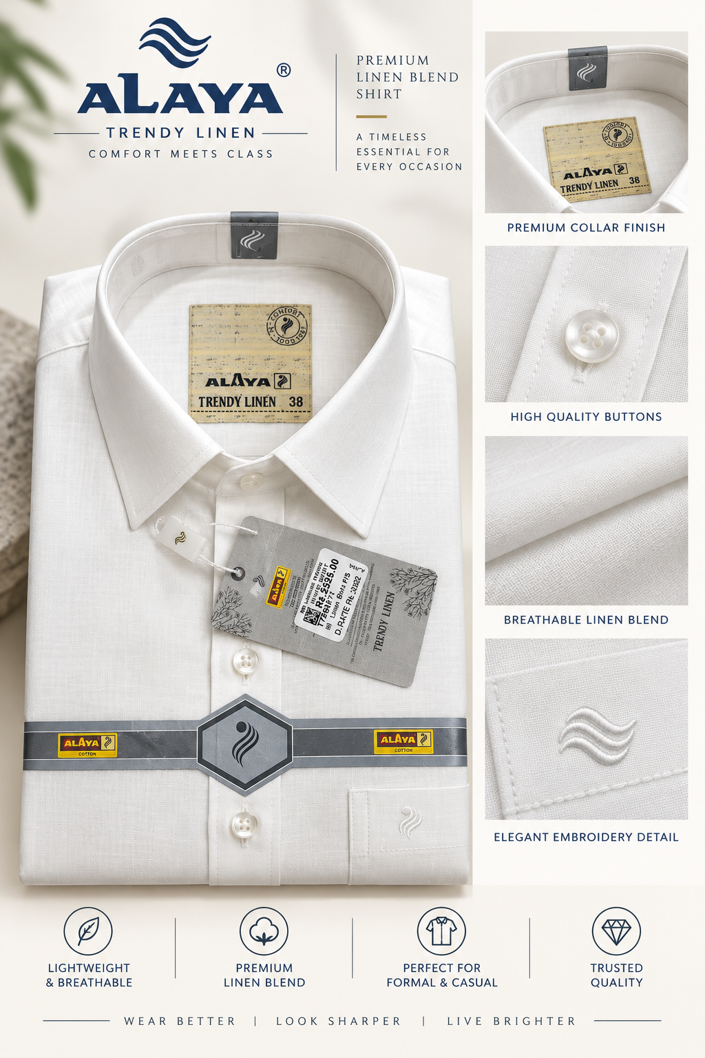 Alaya Trendy Linen Half Sleeve