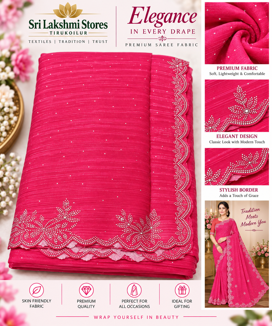 Stone Work Fancy Saree
