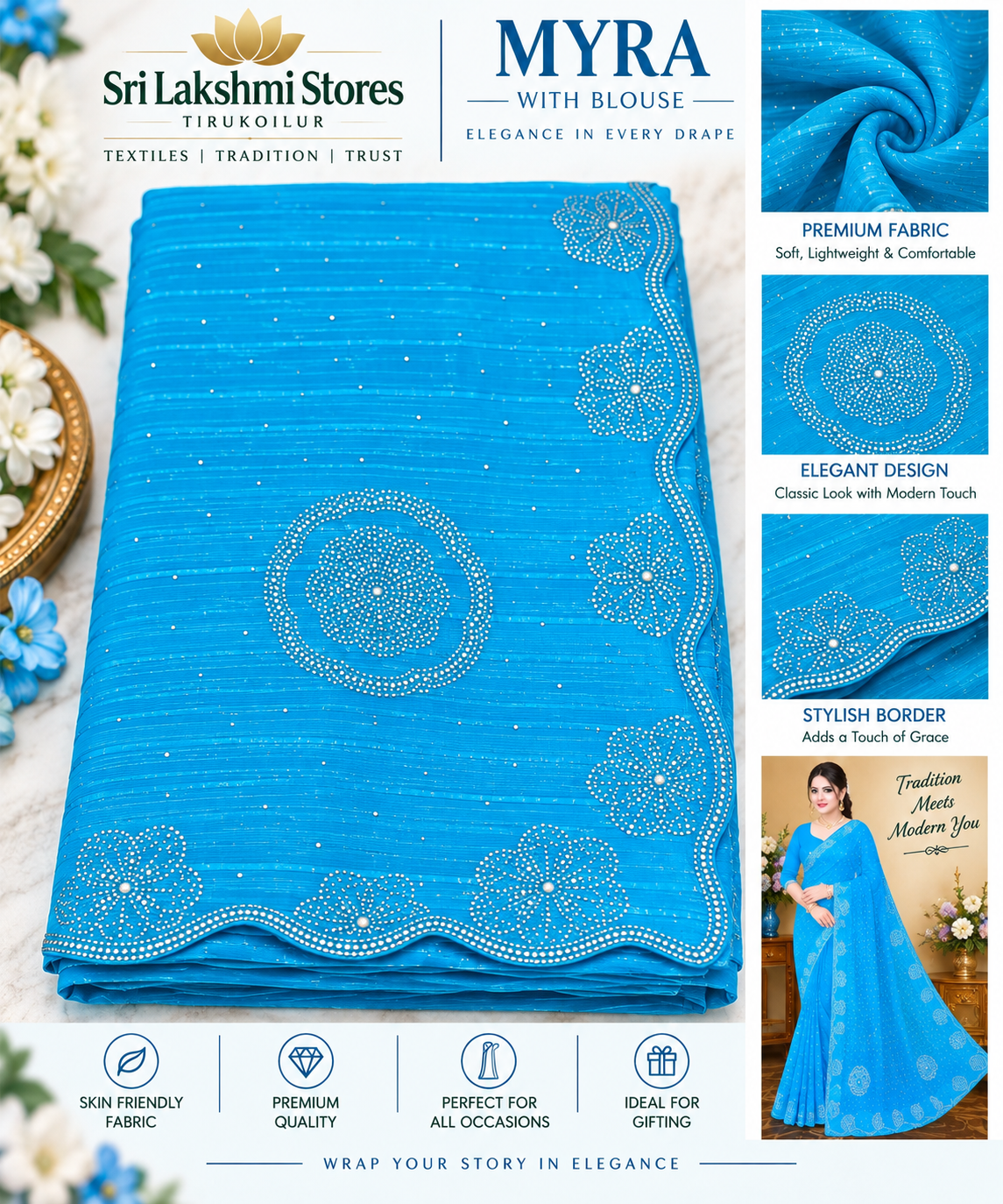 Stone Work Fancy Saree