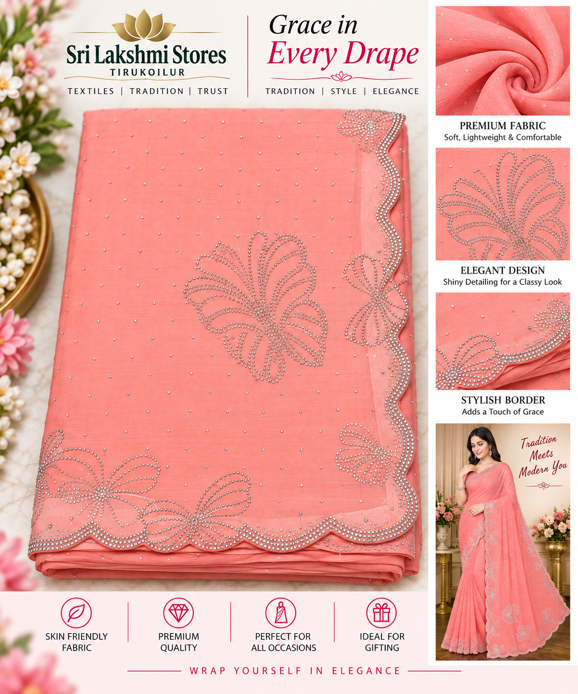 Stone Work Fancy Saree