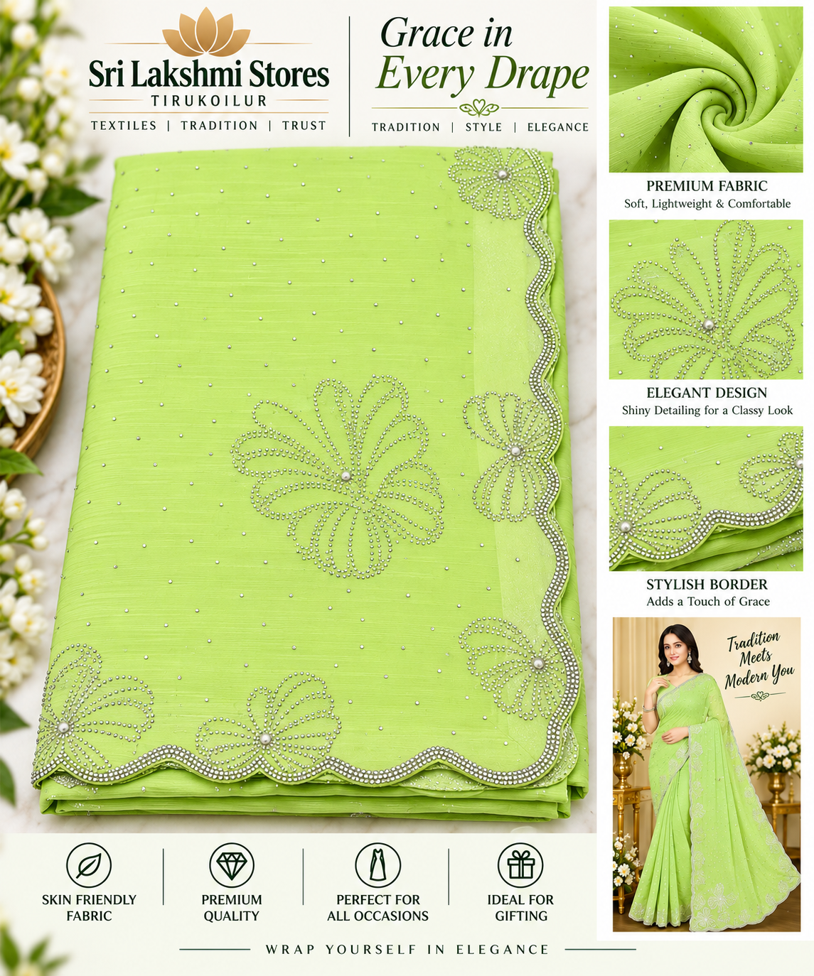 Stone Work Fancy Saree