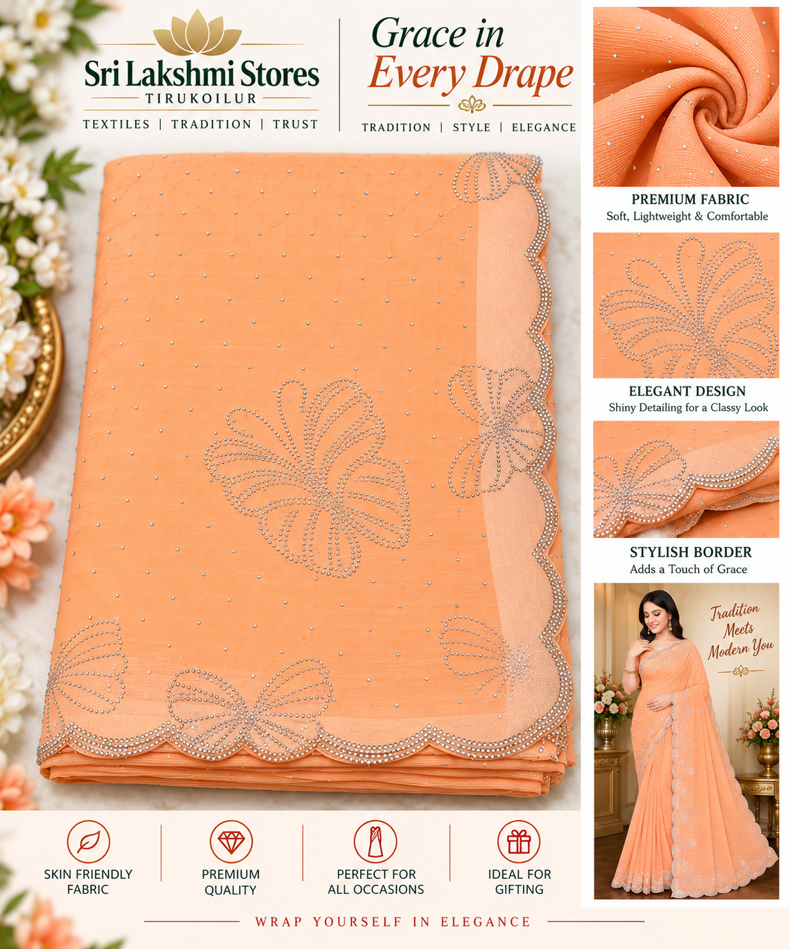 Stone Work Fancy Saree