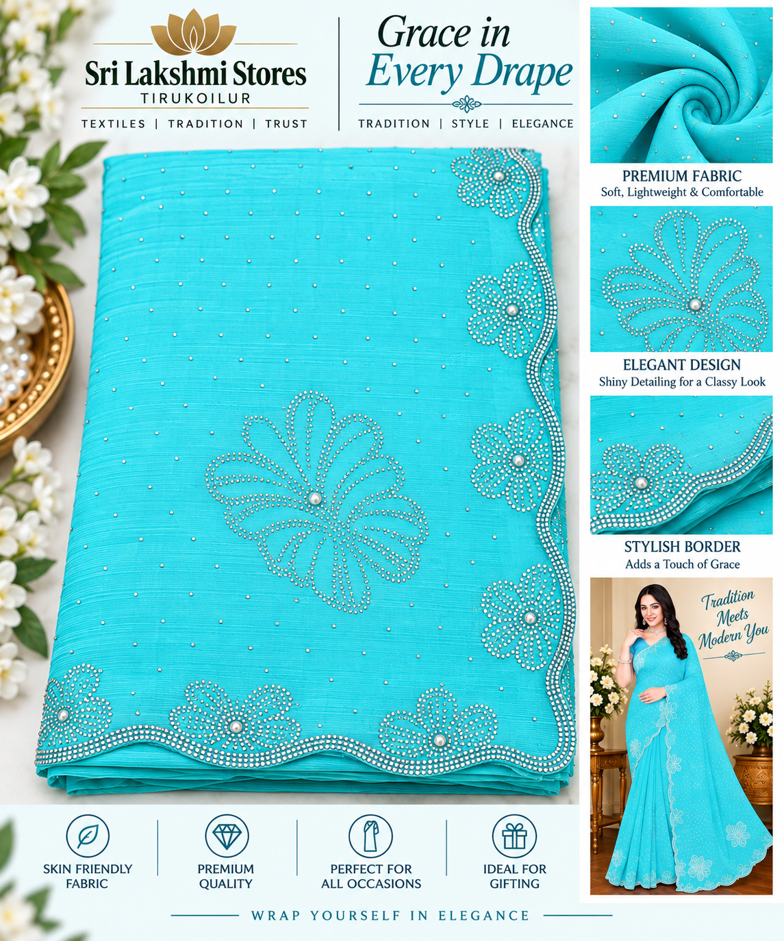 Stone Work Fancy Saree